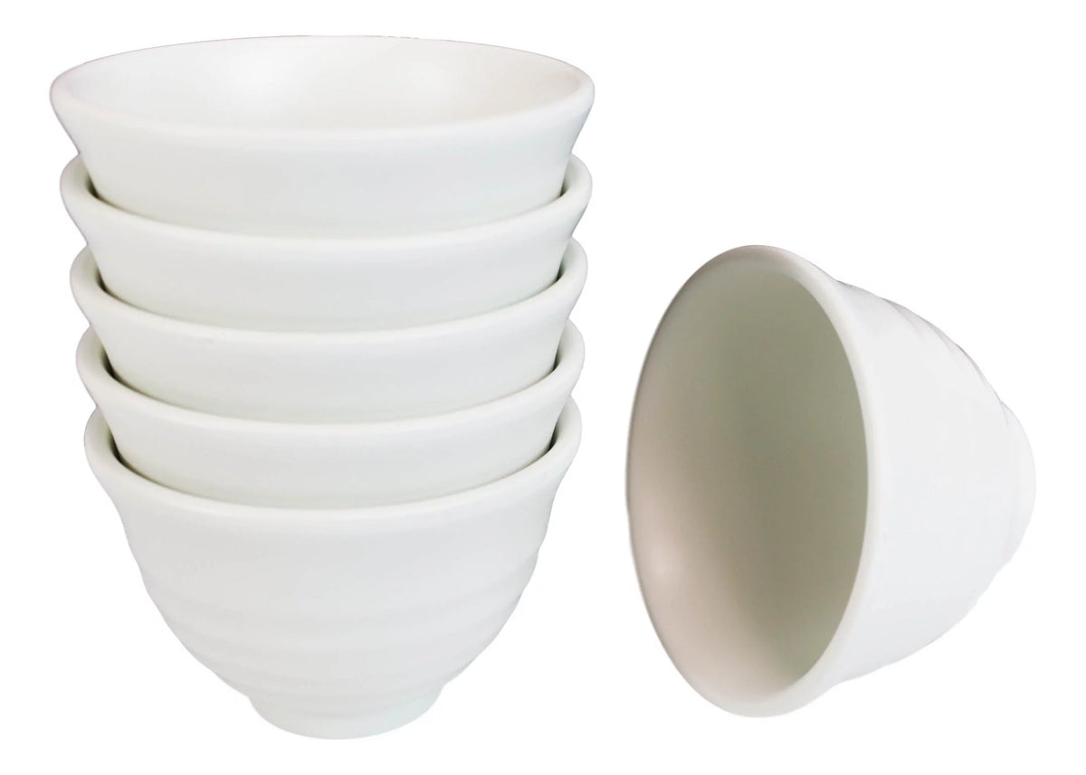 Matte White Melamine Bowls Pack Of 6 T705913