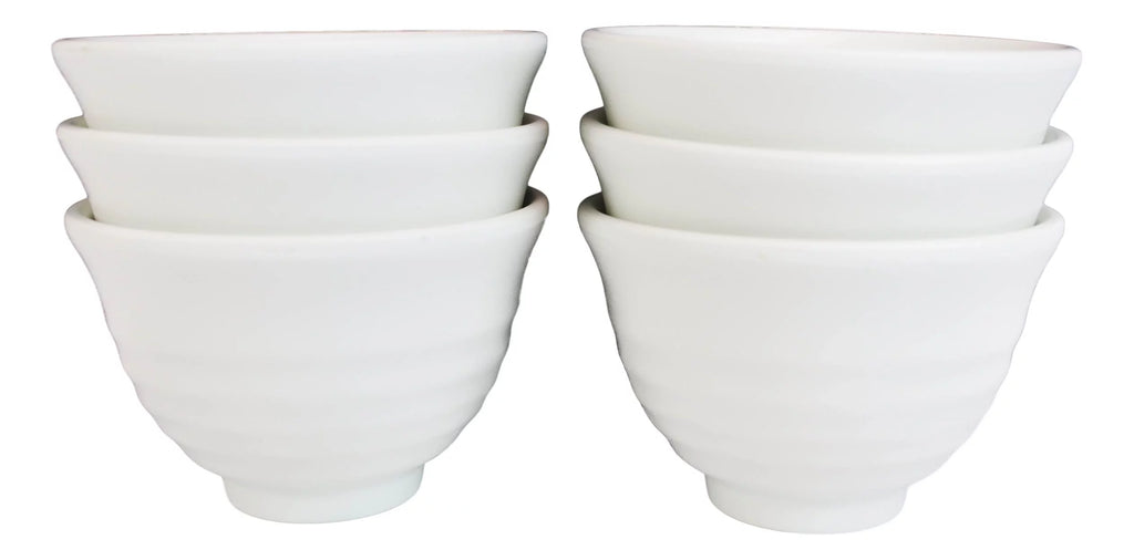 Matte White Melamine Bowls Pack Of 6 T705913