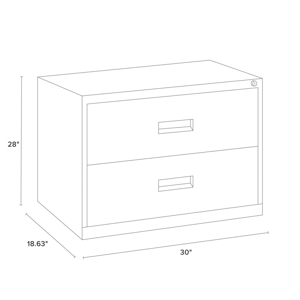 30 Inch Wide 2 Drawer Metal Lateral File Cabinet Black J49132