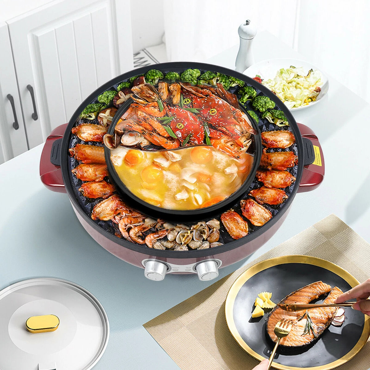 2 In 1 Electric Grill & Hot Pot 2200W D24186