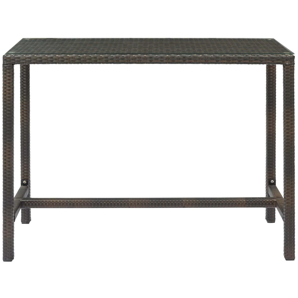 Brown Rattan Wicker Glass Side Table D101