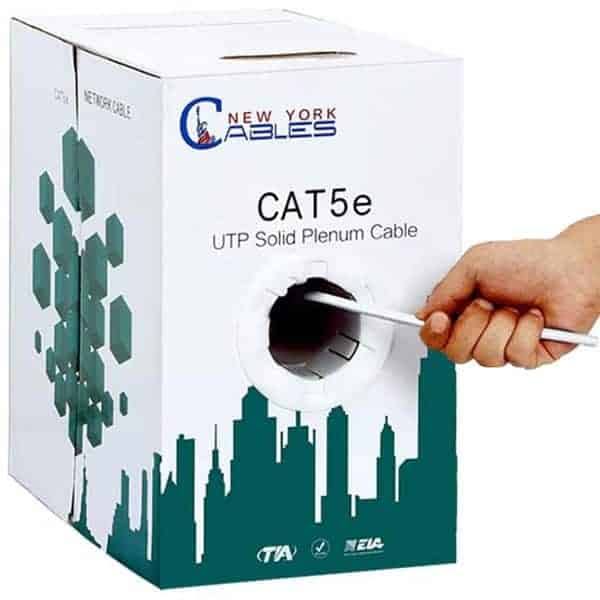 White Plenum Cat5e 1000ft 24AWG UTP Cable C74334