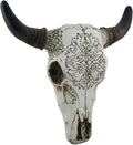 Carved White Bull Skull Wall Hanging Pack of 2 G2762