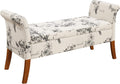 Beige Botanical Storage Bench K5255