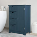 Blue Wooden Bathroom Floor Storage Cabinet with 4 Drawers and 1 Cupboard S940