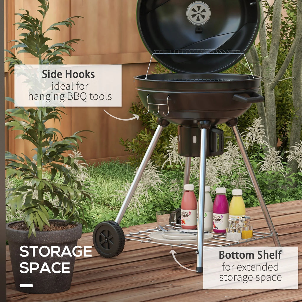 21 Kettle Charcoal BBQ Grill with Wheels U374083