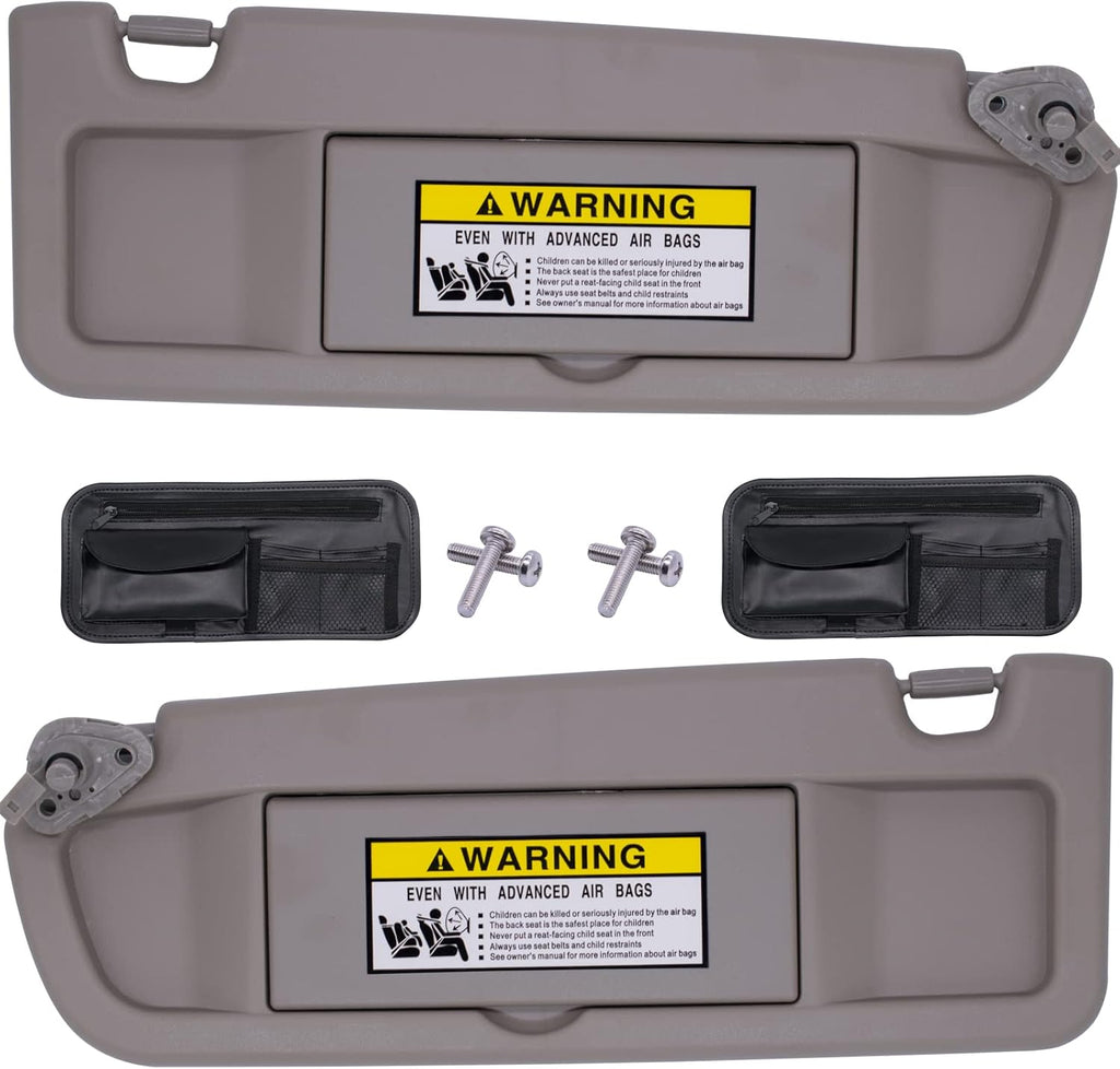Clear Gray Sun Visor Compatible with Honda Civic 2006-2011, Pack of 2 M9658