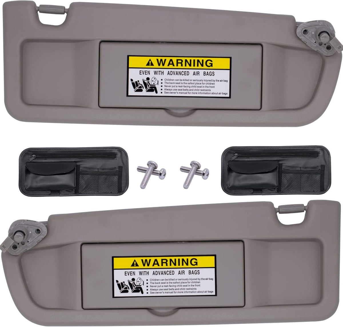 Clear Gray Sun Visor Compatible with Honda Civic 2006-2011, Pack of 2 M9658
