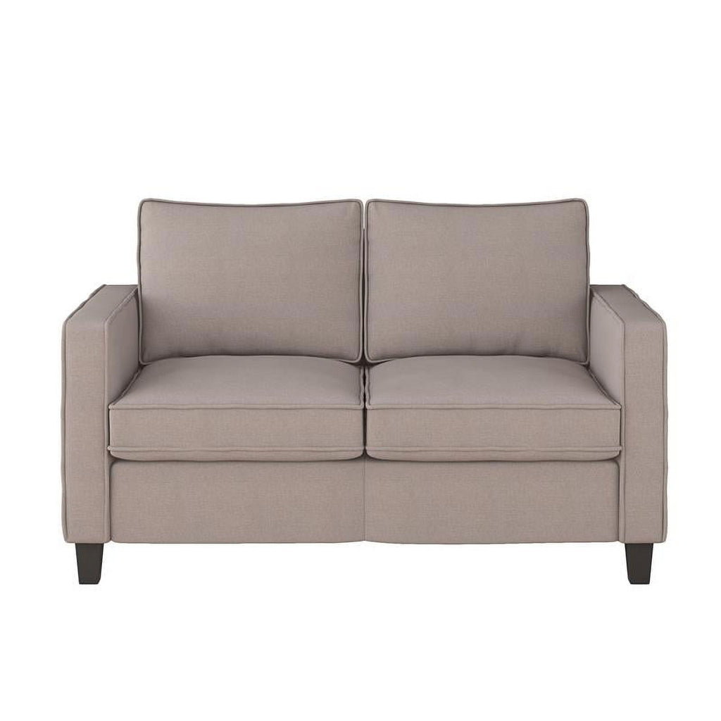 Beige Fabric Loveseat Sofa and Accent Chair Set - 2pcs V75605