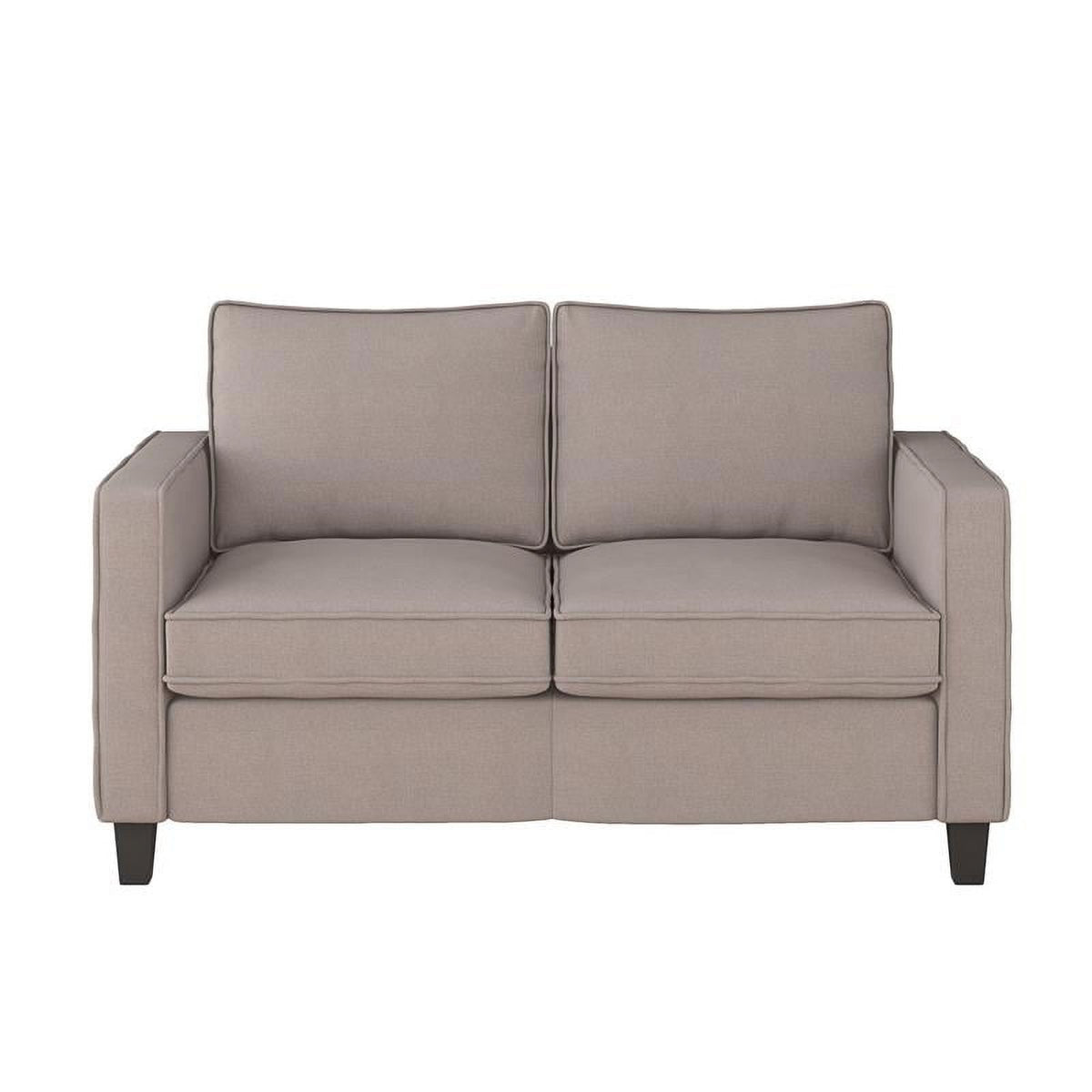 Beige Fabric Loveseat Sofa and Accent Chair Set - 2pcs V75605