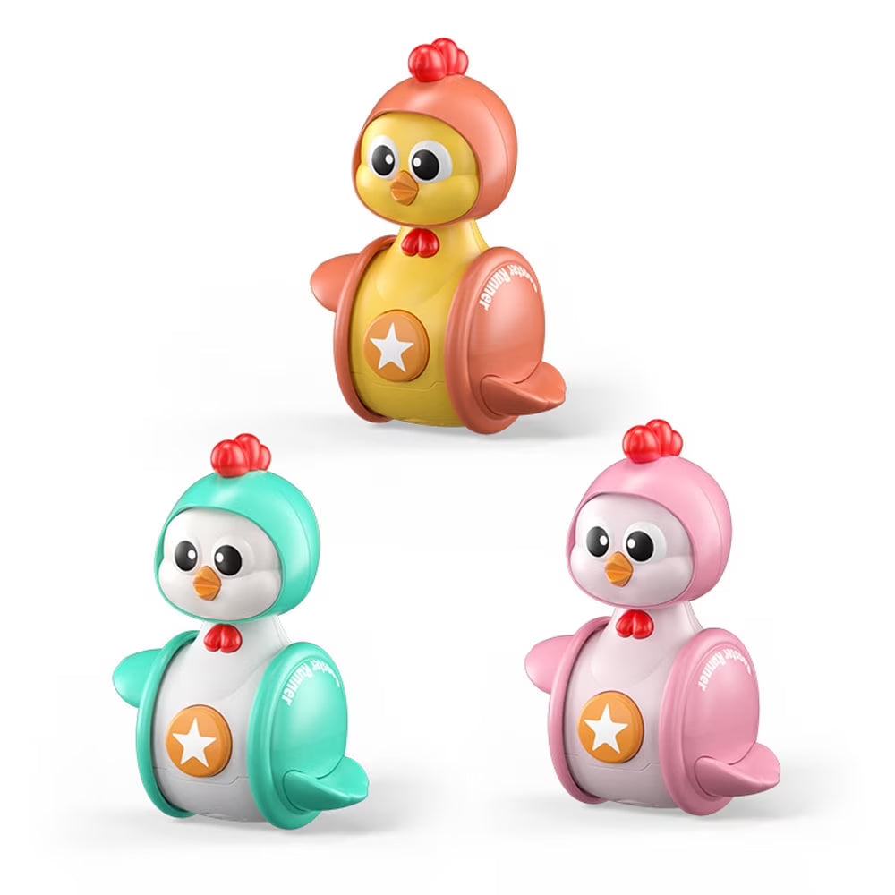 3Pcs Musical Cartoon Tumbler Toys for Baby Toddlers O6342