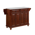 Mahogany/White Granite Top Full Size Kitchen Island/Cart O912