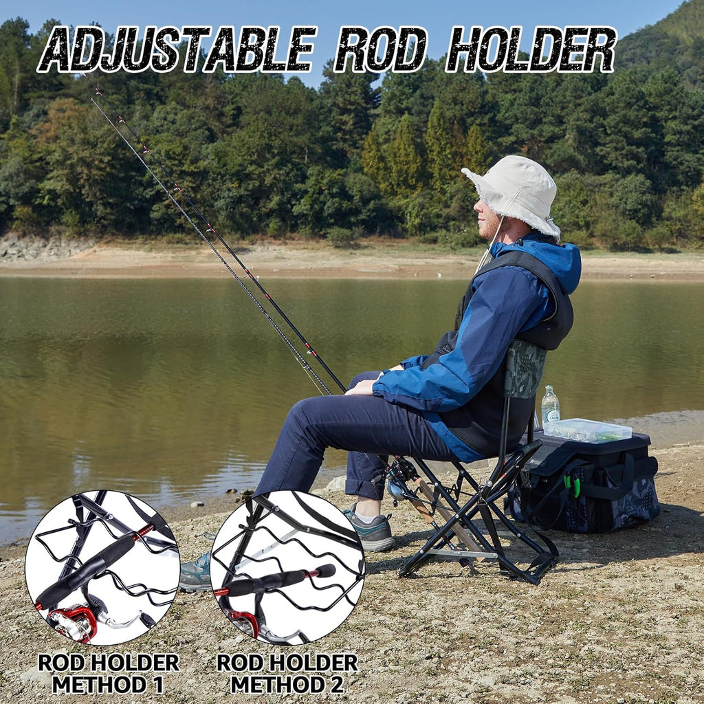 Folding Fishing Chair with Rod Holder V5552