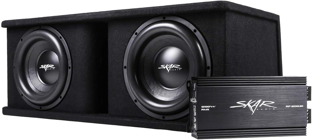 Dual 12" Subwoofer Bass Package with Loaded Enclosure and Amplifier B60091