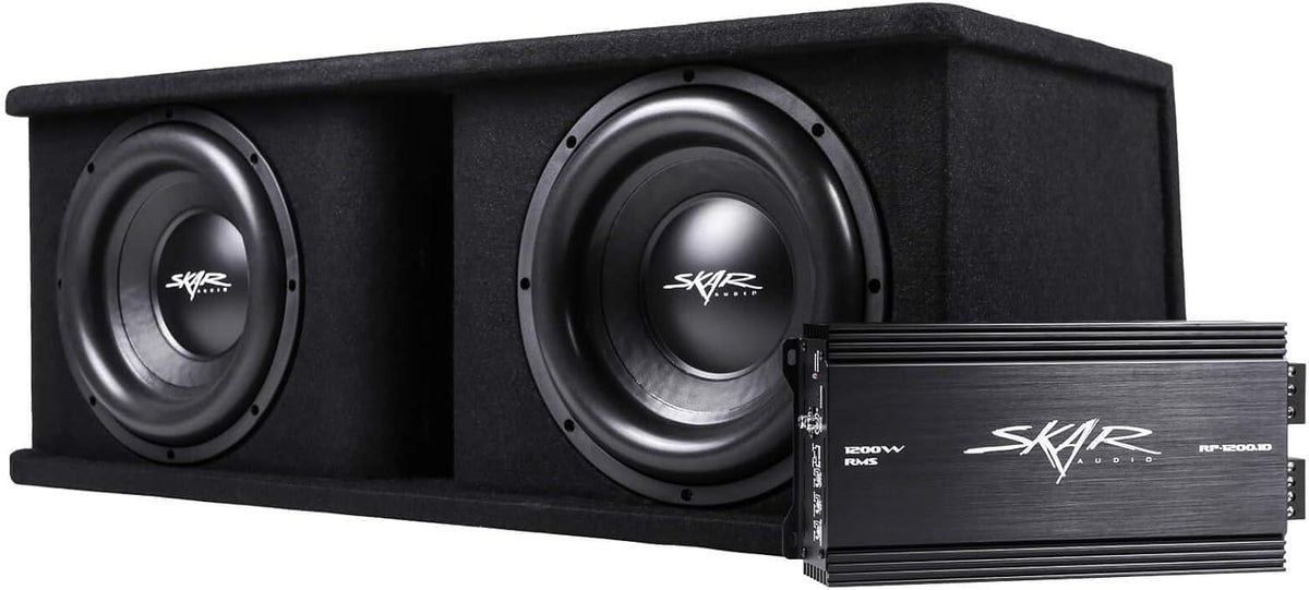 Dual 12" Subwoofer Bass Package with Loaded Enclosure and Amplifier B60091