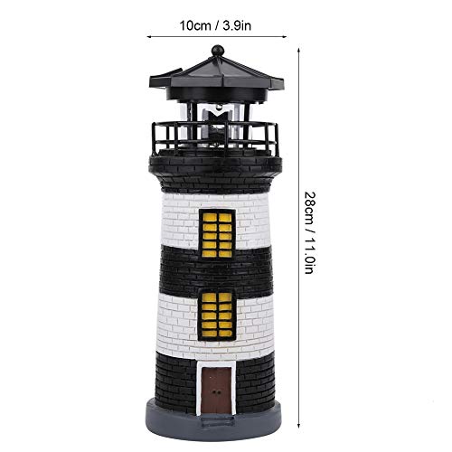 Solar Lighthouse Rotating Outdoor Light Garden Ornament C80942