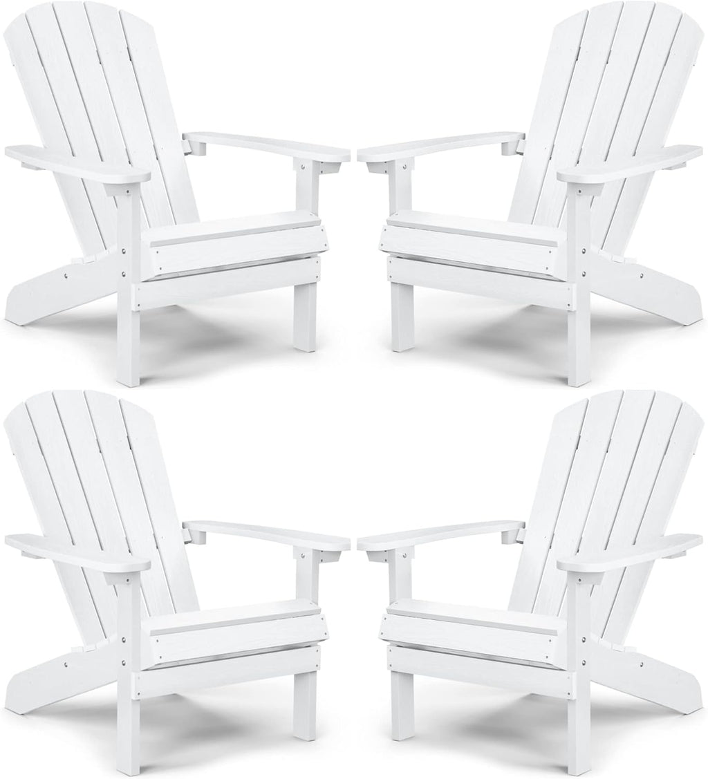 Adirondack Chairs Set of 2 Plastic Weather Resistant Black K67432