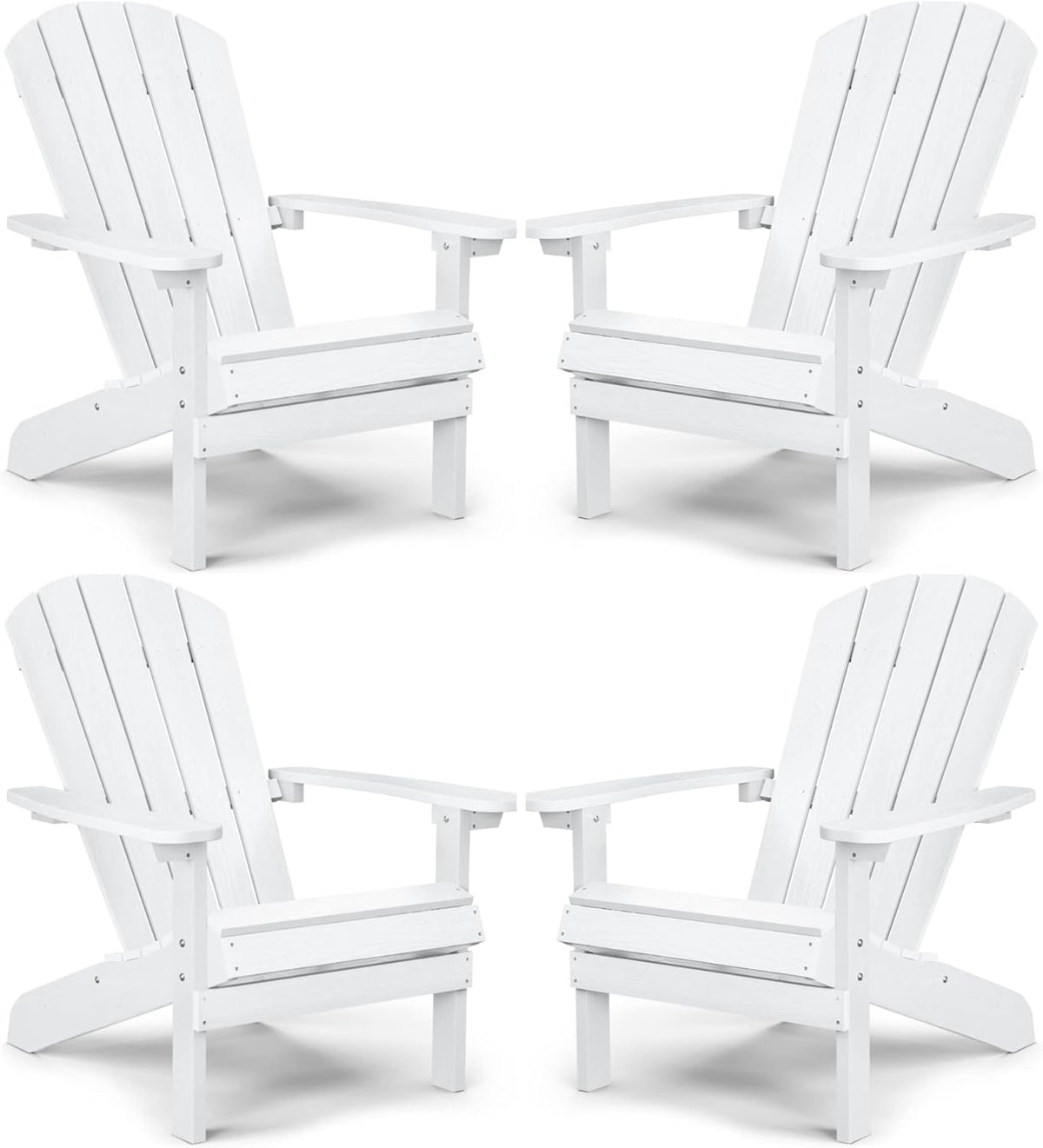 Adirondack Chairs Set of 2 Plastic Weather Resistant Black K67432