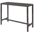 Brown Rattan Wicker Glass Side Table D101