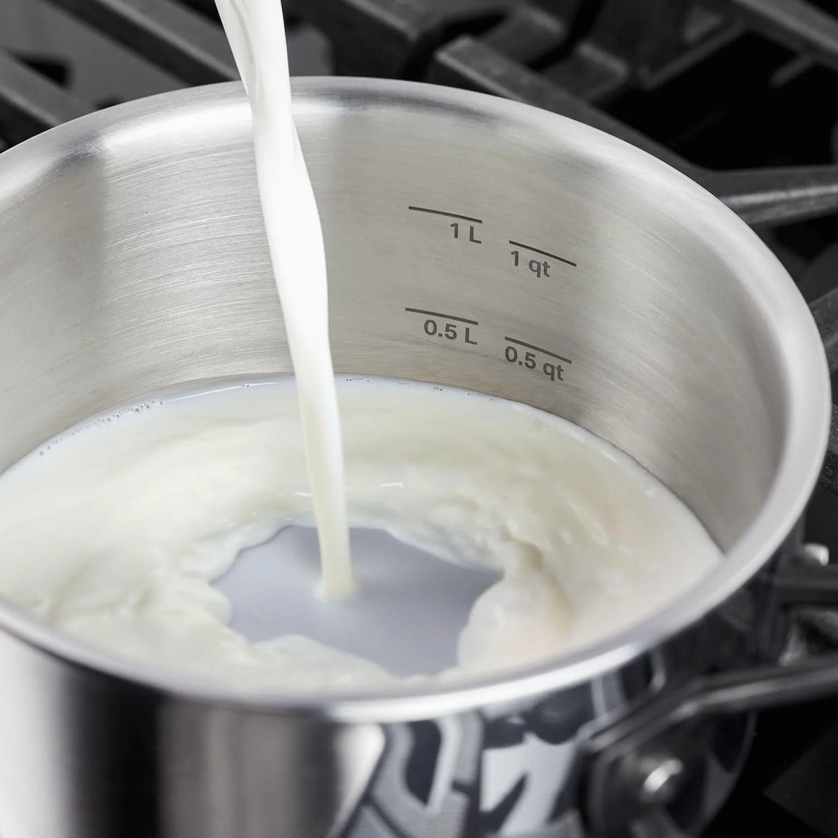 5-Ply Clad Polished Stainless Steel Saucepan with Lid, 3 Quart W976274
