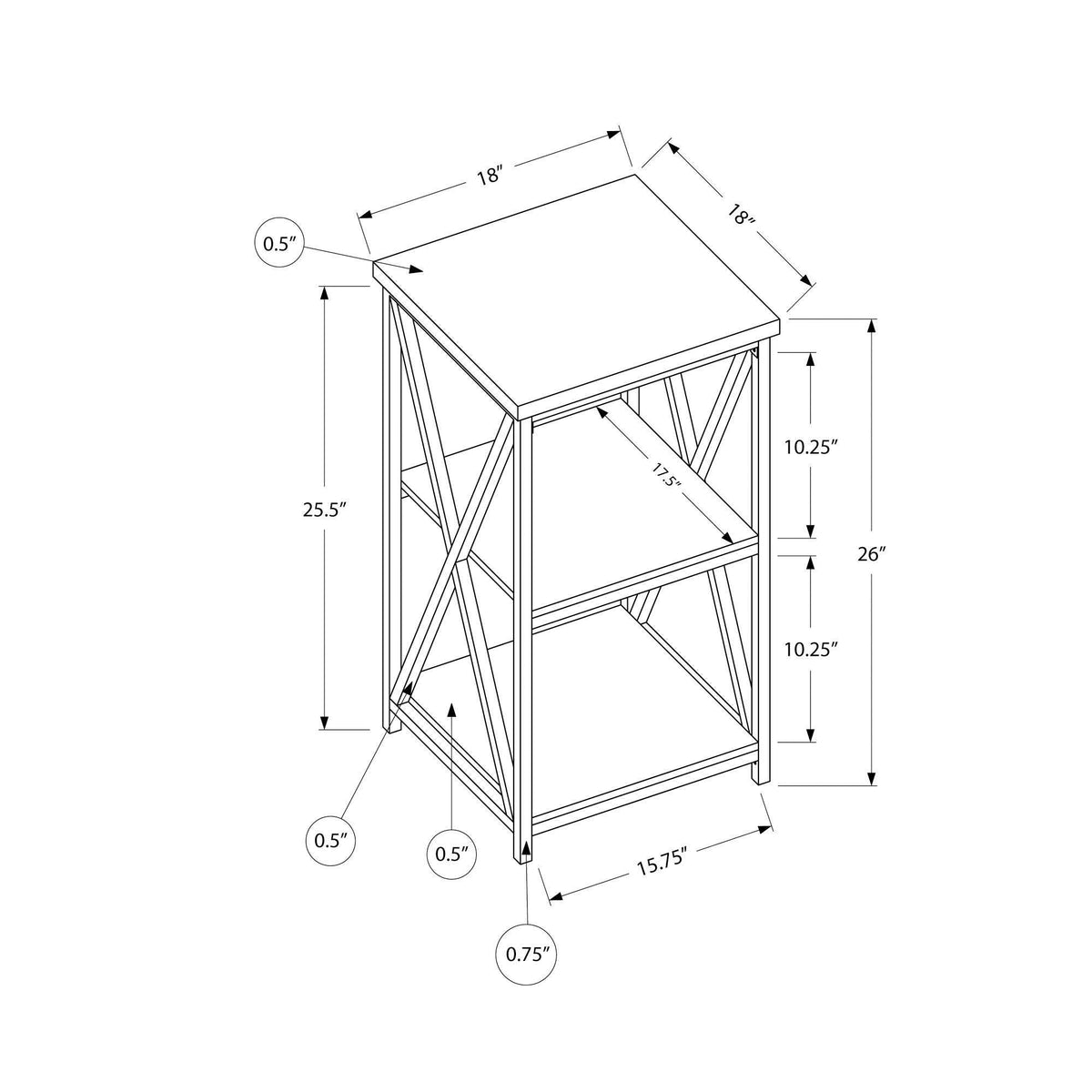 Dark Taupe Contemporary Accent Table G246