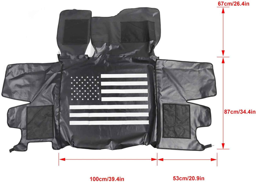Waterproof Dog Cargo Cover Mat with Corner Protector Washable Durable Pet Trunk Cargo Liner (Black US Flag) T31789