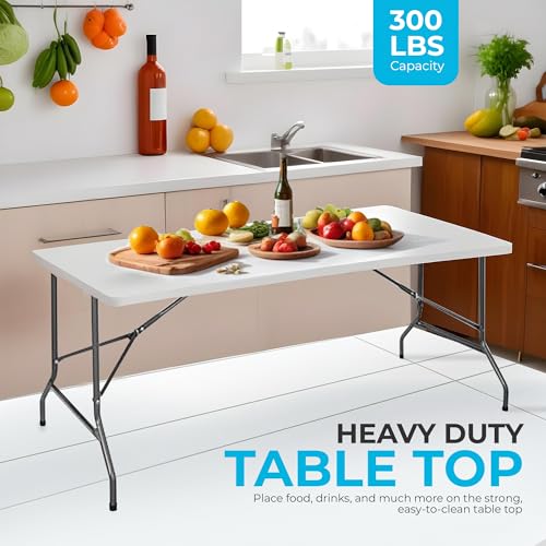 4ft White Plastic Folding Table A635