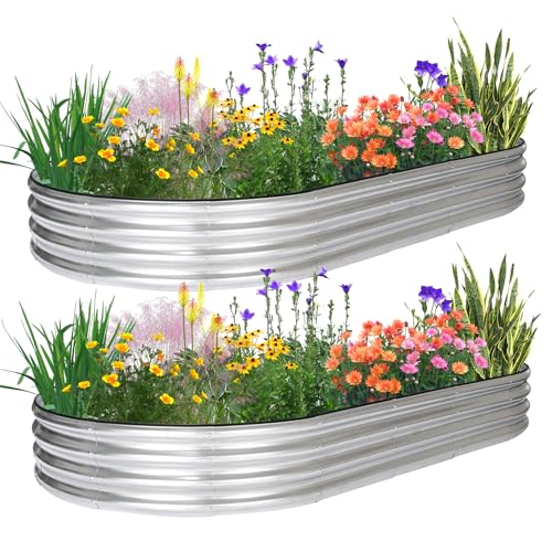 Galvanized Raised 2 Pcs 4×2×1ft Planter Boxes D2622