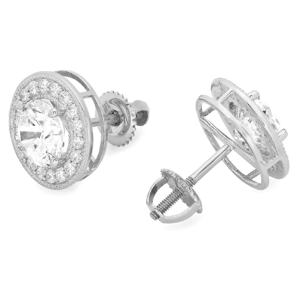 18K White Gold Diamond Earrings O256