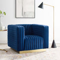 Navy Velvet Accent Armchair R77666
