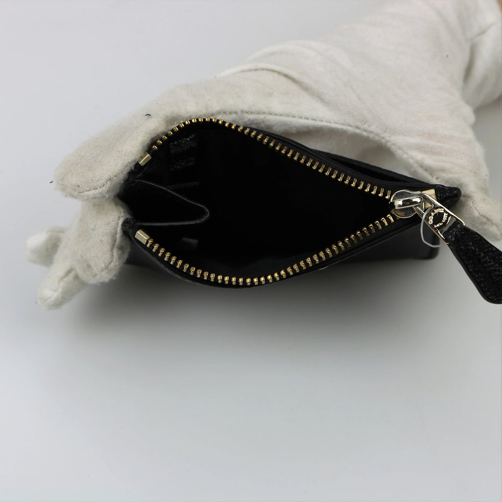 Skinny ID Case in Cross Leather Light Gold Black H89176