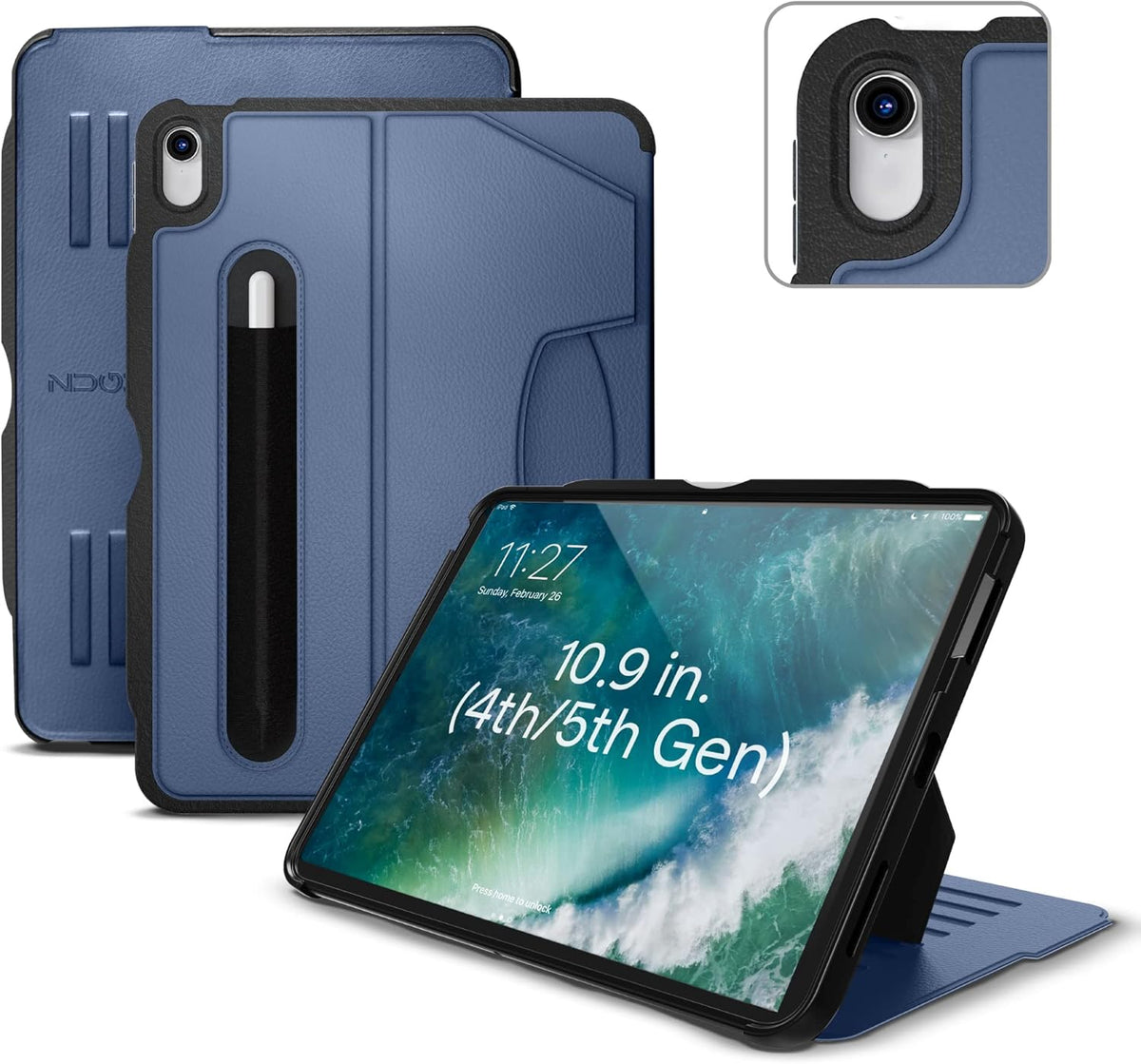 Black Ultra Thin Magnetic Protective 10.9 Inch iPad Air Case O373160