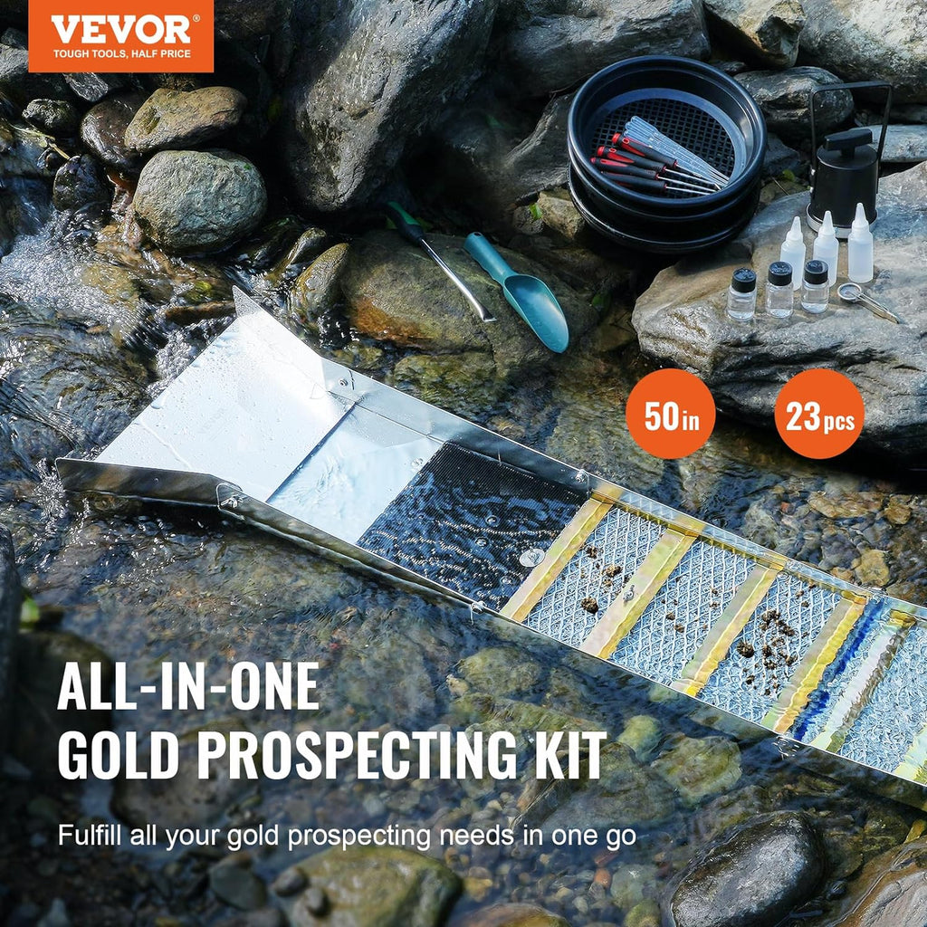 23 PCS Folding Aluminum Alloy Gold Sluice Box Kit B693
