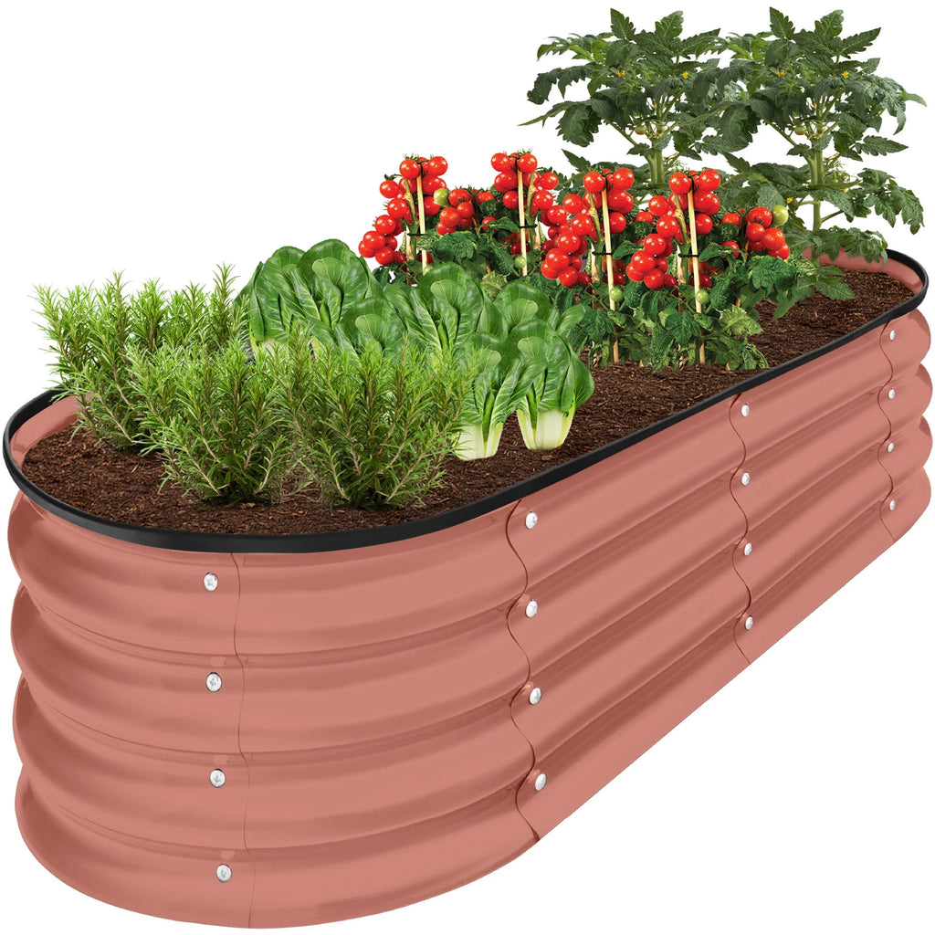 4x2x1ft Outdoor Raised Metal Oval Garden Bed R183632