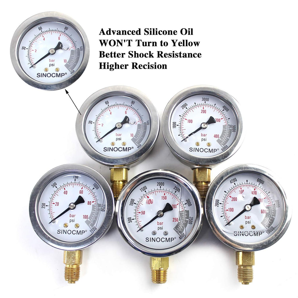 Hydraulic Pressure Test Kit with 5 Gauges 5 Test Hoses 13 Couplings and 14 Tee Connectors S6692