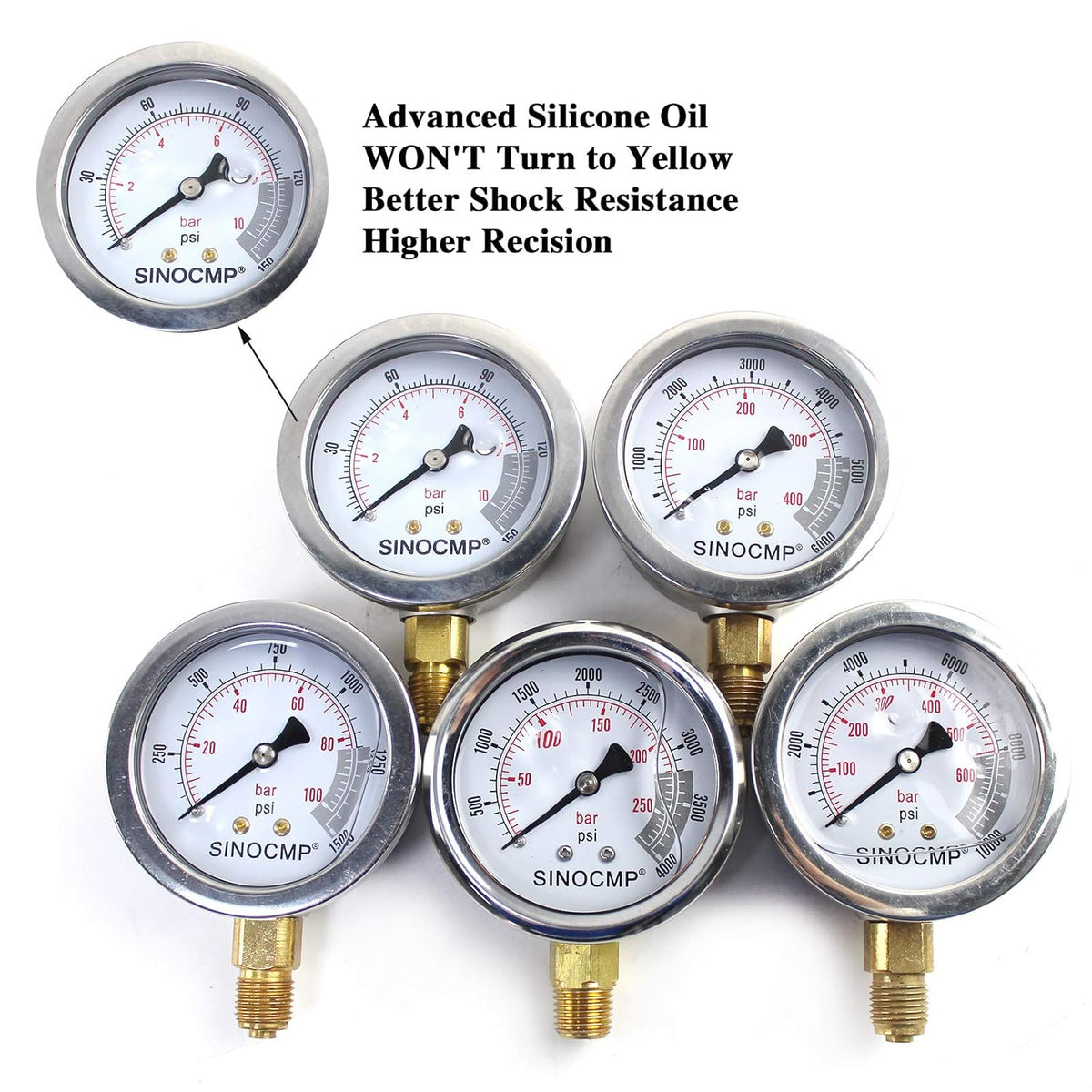 Hydraulic Pressure Test Kit with 5 Gauges 5 Test Hoses 13 Couplings and 14 Tee Connectors S6692