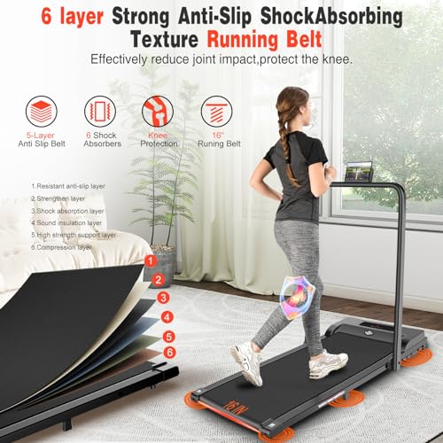 2 in 1 Foldable Treadmill with Handle Bar and Remote Control Q3309