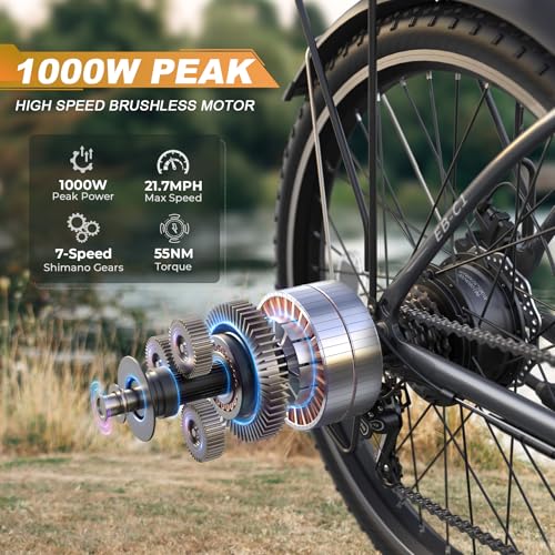 26" 1000W Peak Electric Bike with 48V Removable Li-ion Battery W563