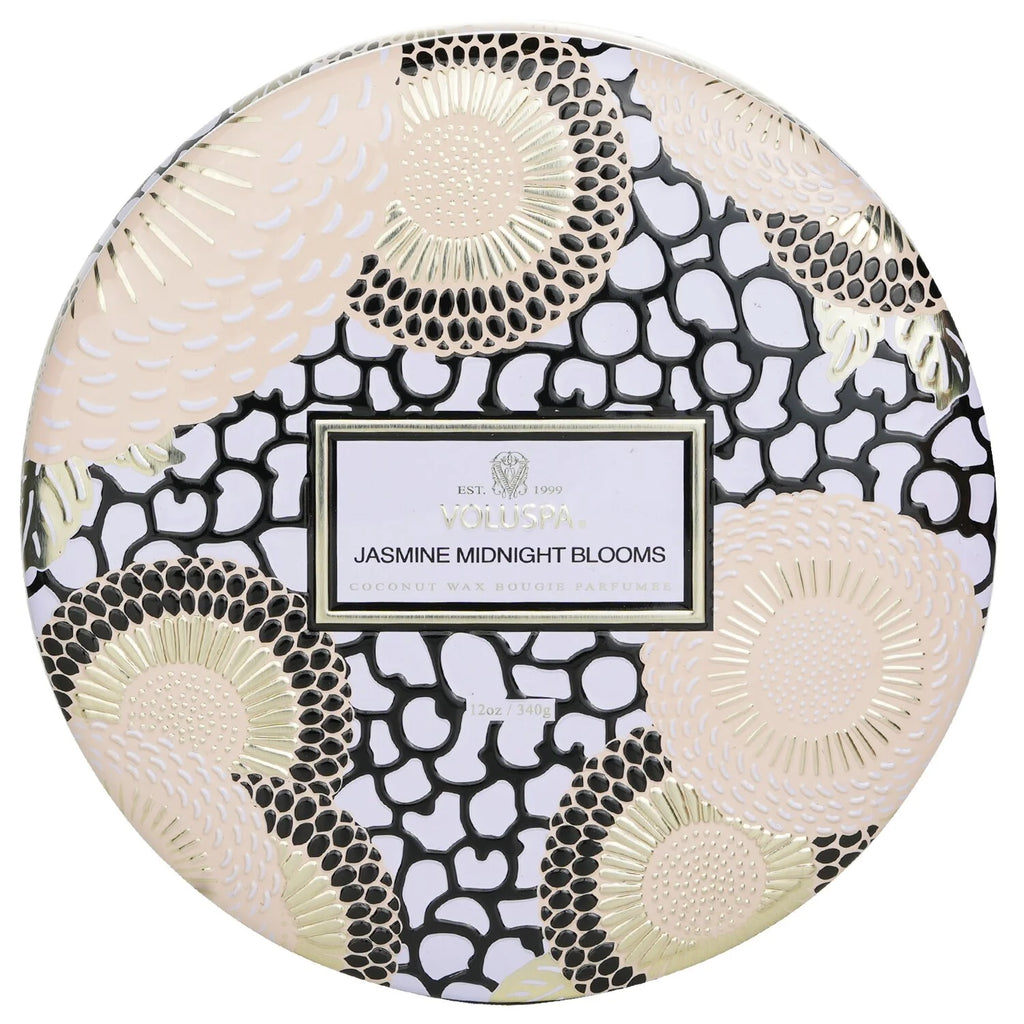 Jasmine Midnight Blooms 3 Wick Tin Candle 12oz T1046