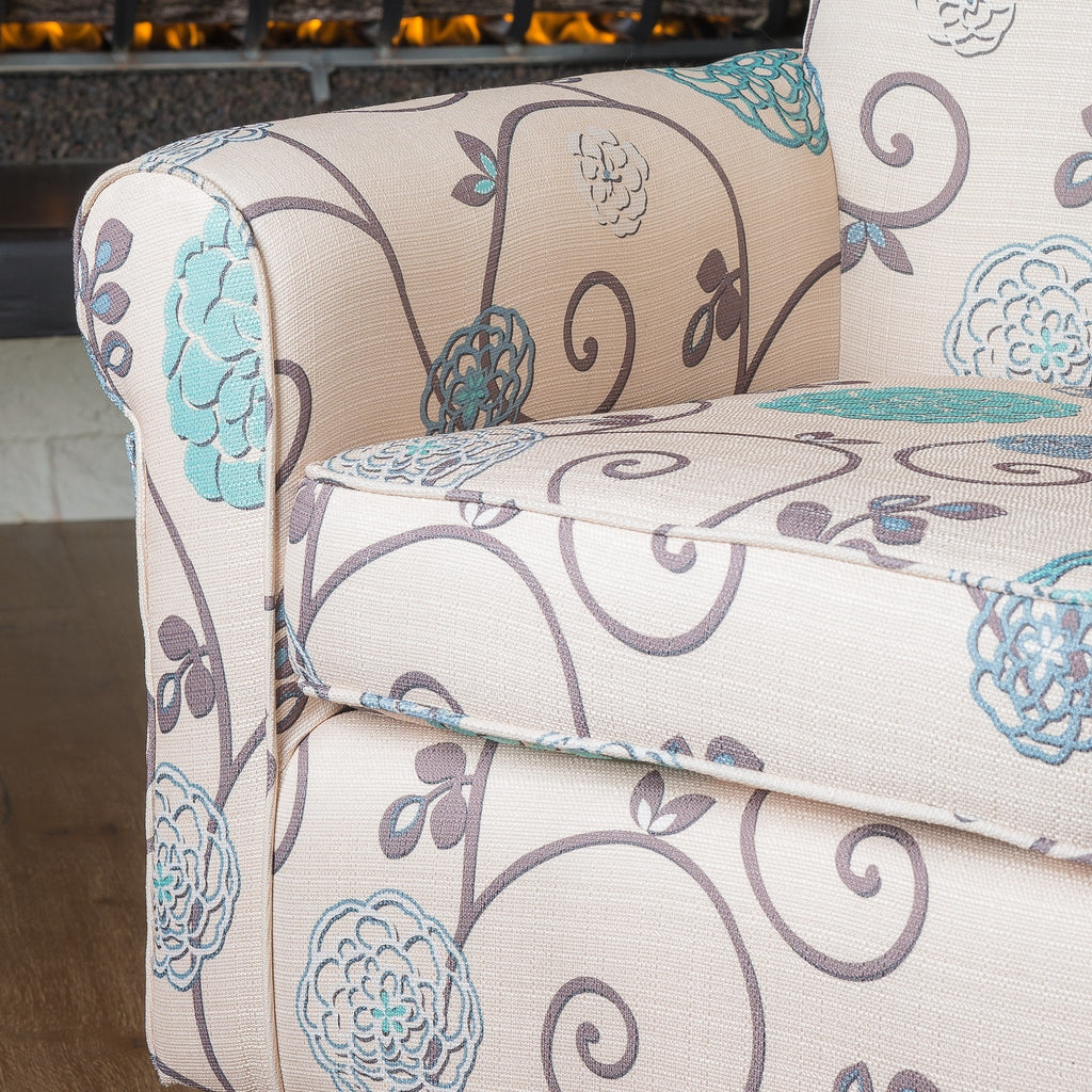 Blue Floral Club Chair F953