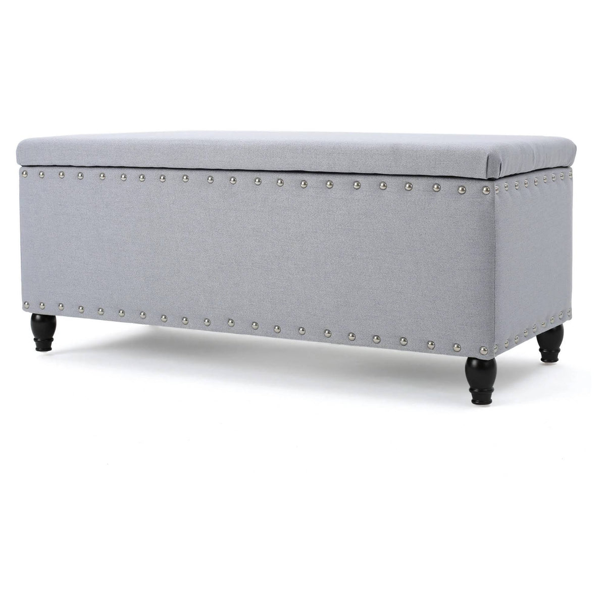 Light Gray Storage Ottoman T649