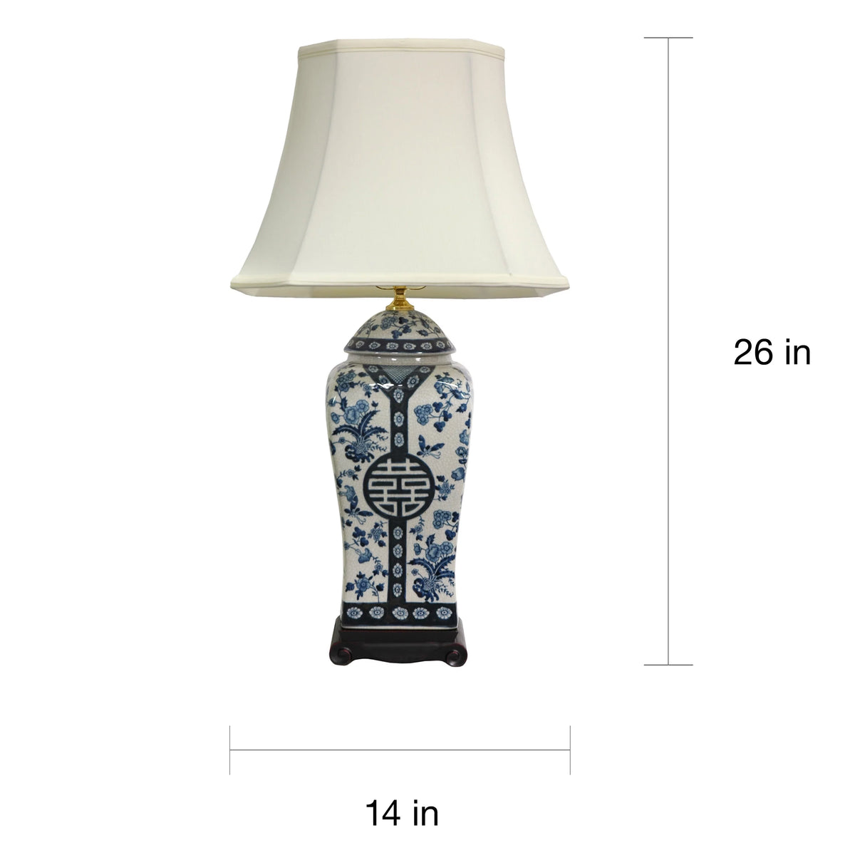 Blue & White Floral Vase Lamp S43973