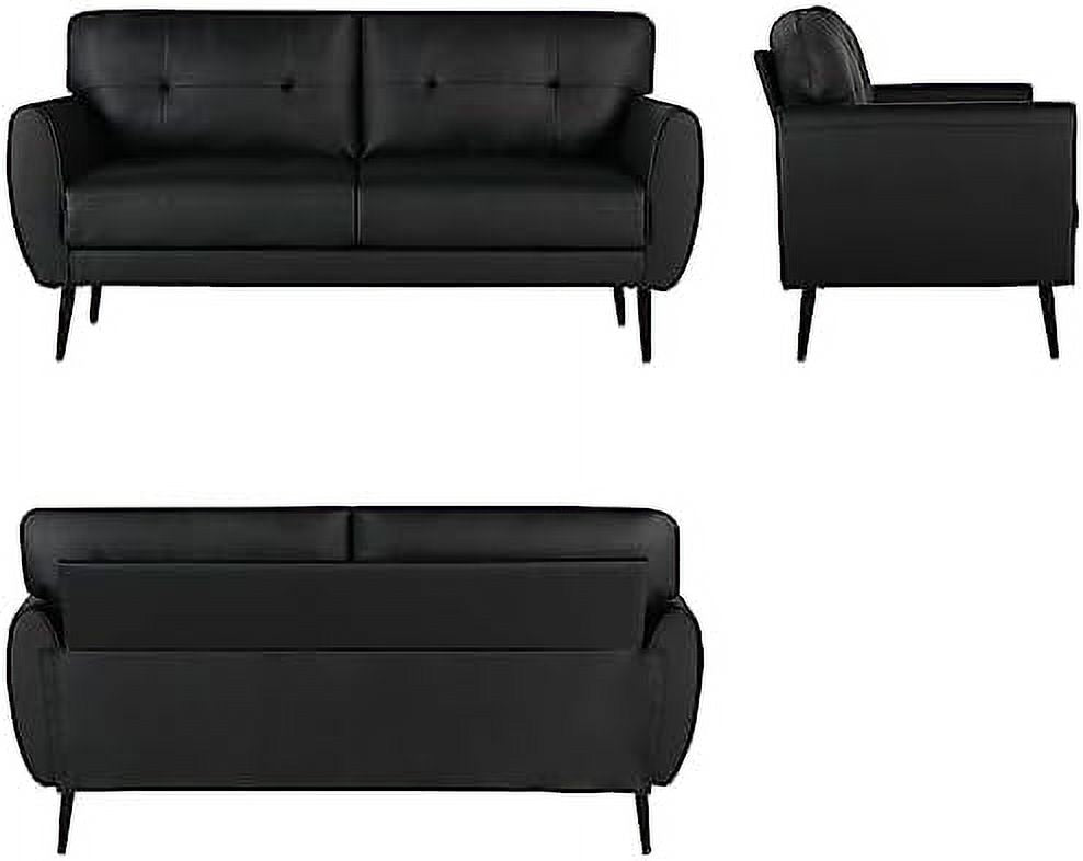 White Tufted Leather Loveseat Sofa M1293