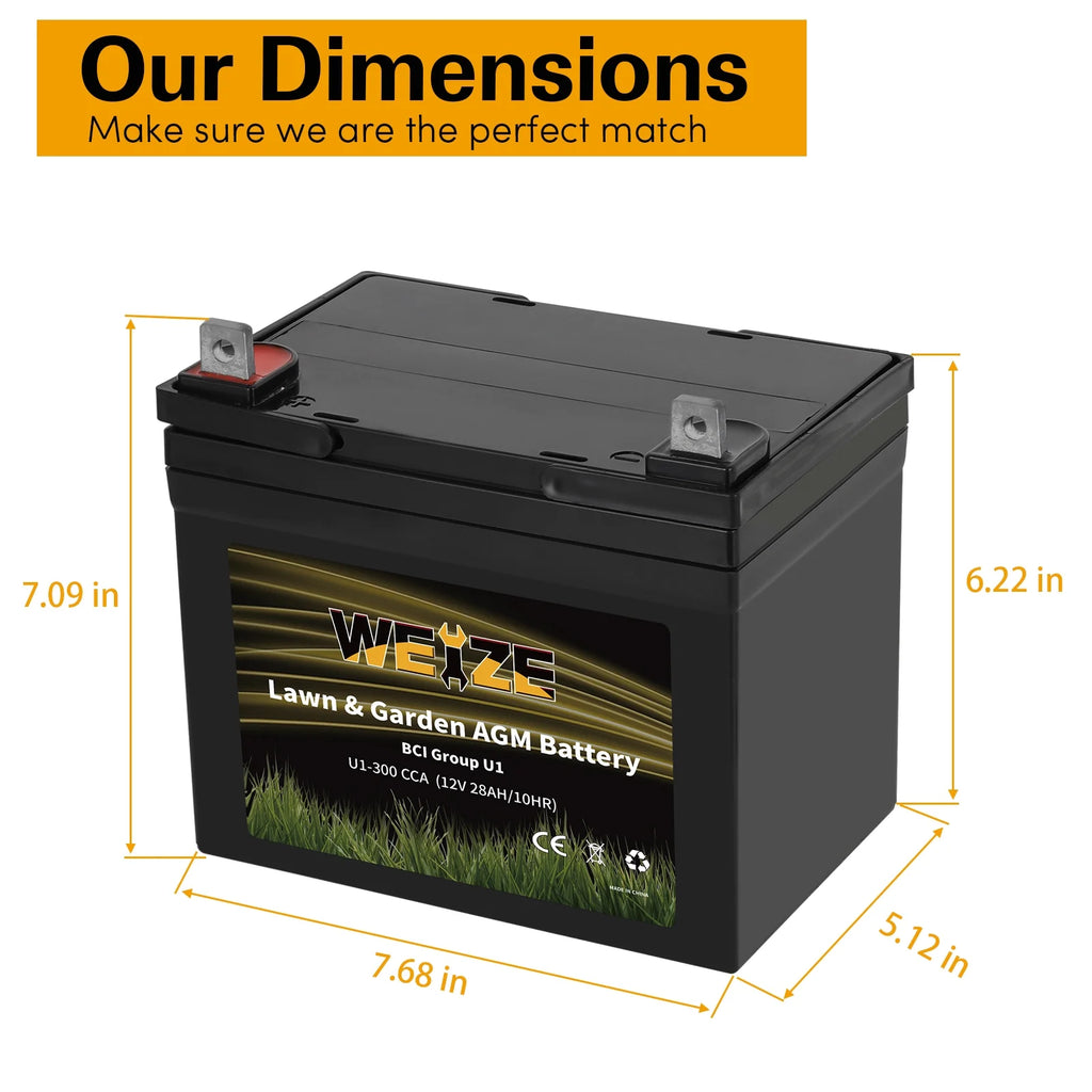 12V 300CCA BCI Group U1 SLA Battery E59085