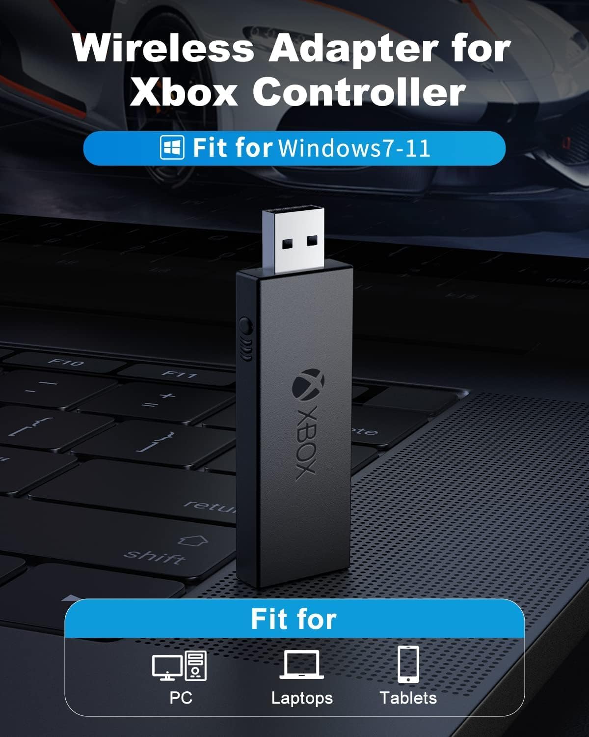 Black Wireless Adapter for Xbox One Controller Z9747