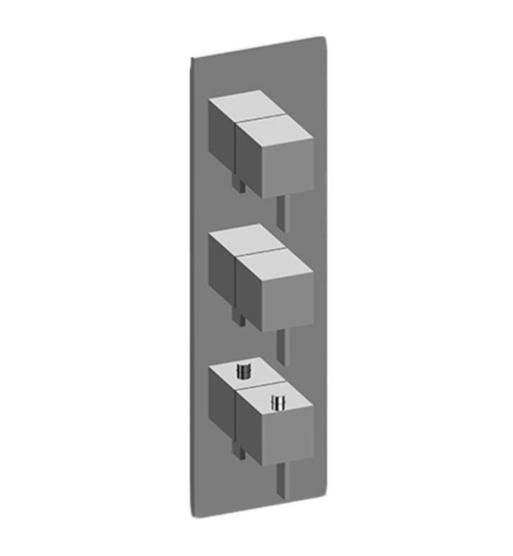 Olive Bronze Three Hole Vertical Thermostatic Valve Square Trim Plate F915
