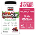 Vegan Collagen Boosting Superfoods with Biotin, Hair, Skin, and Nails Supplement, Tropical Fruit Flavor, 60 Chews D3166