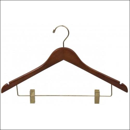 Wooden Combo Hanger with Adjustable Clips Case of 50 Y380096