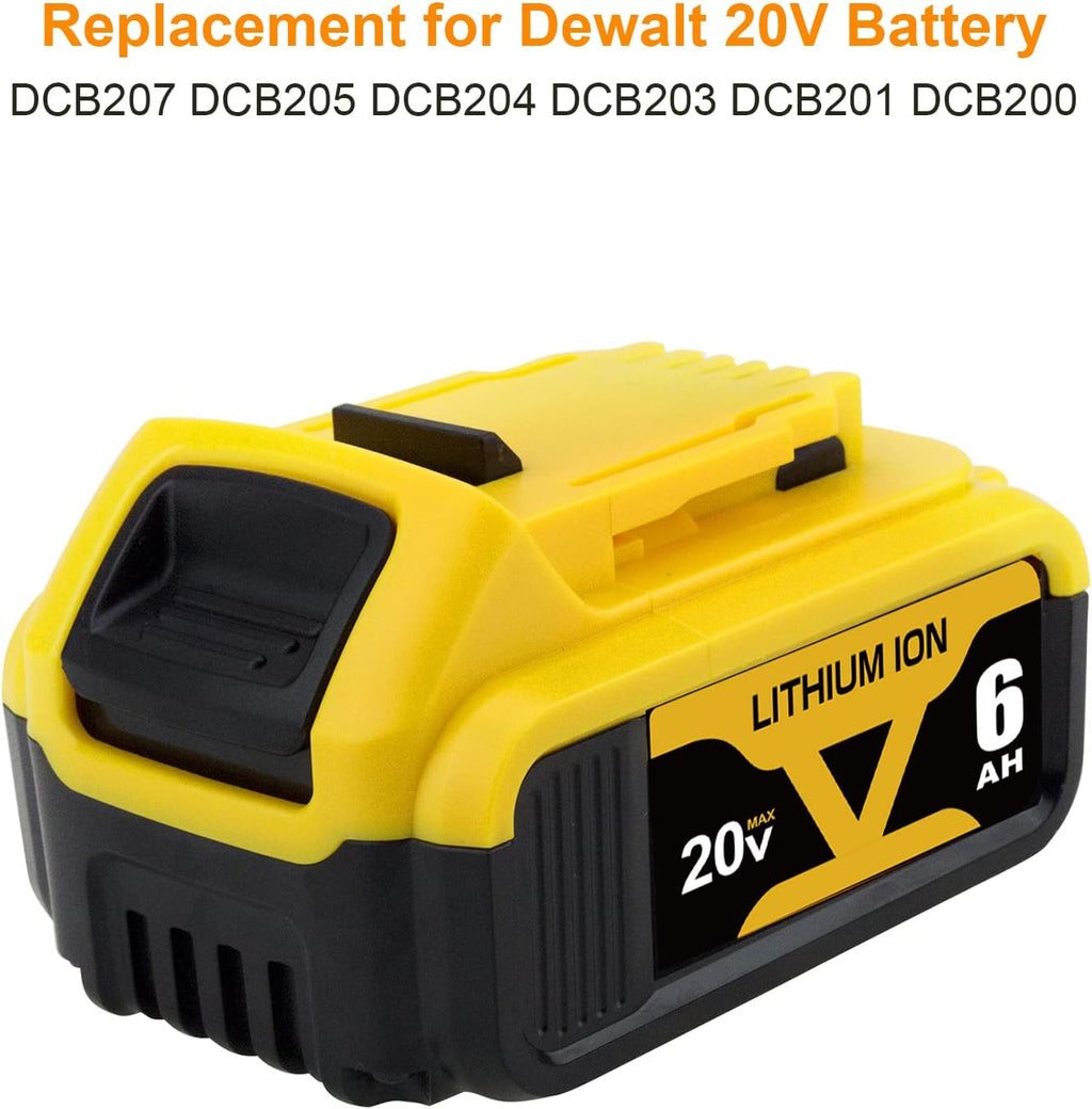 4 Packs 6.0Ah DCB206 Battery Compatible with Dewalt 20V Max Lithium E706