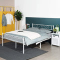 Queen Size Metal Platform Bed Frame with Headboard E86433